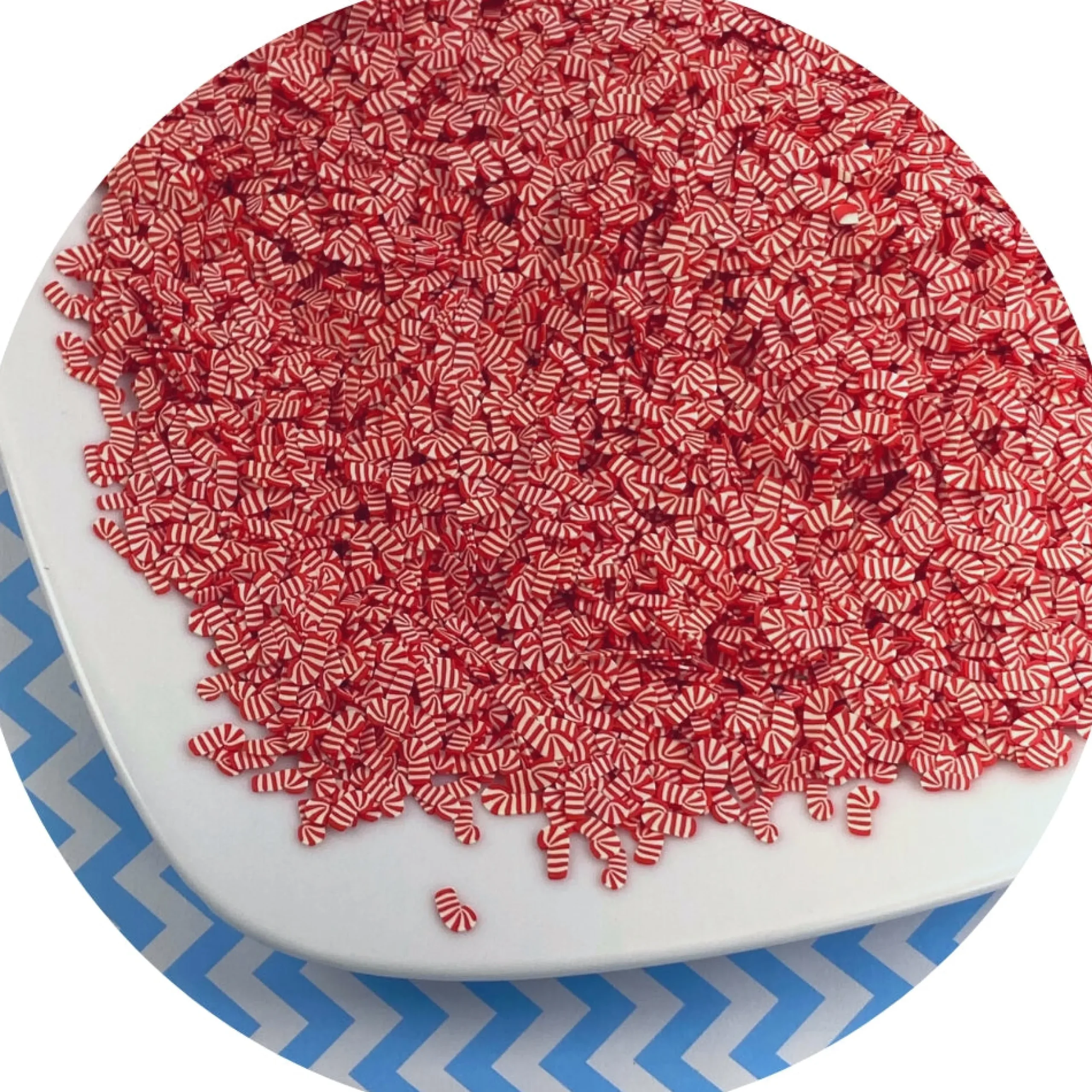 Candy Cane Fimo Slices