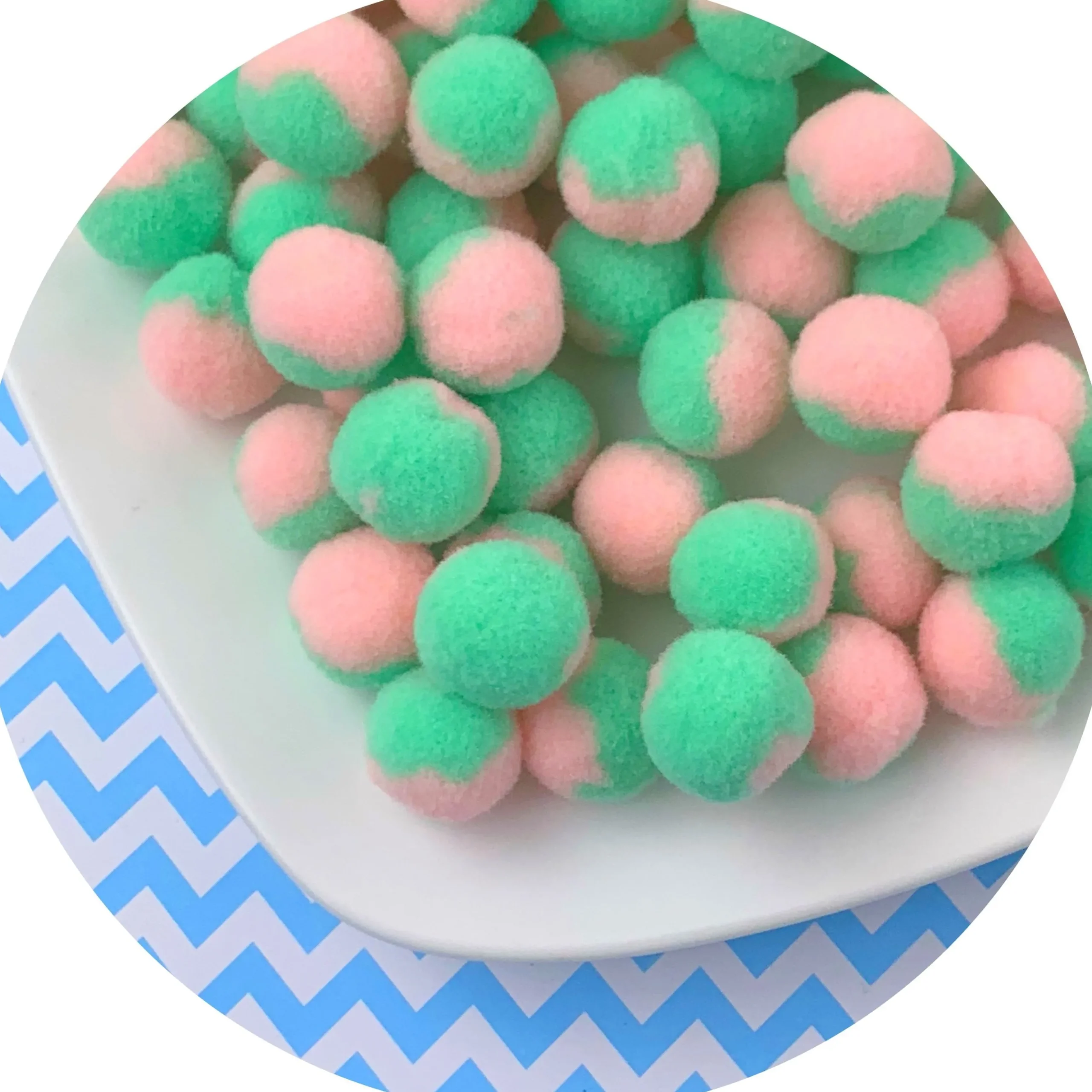 Duo Colored Pom Poms
