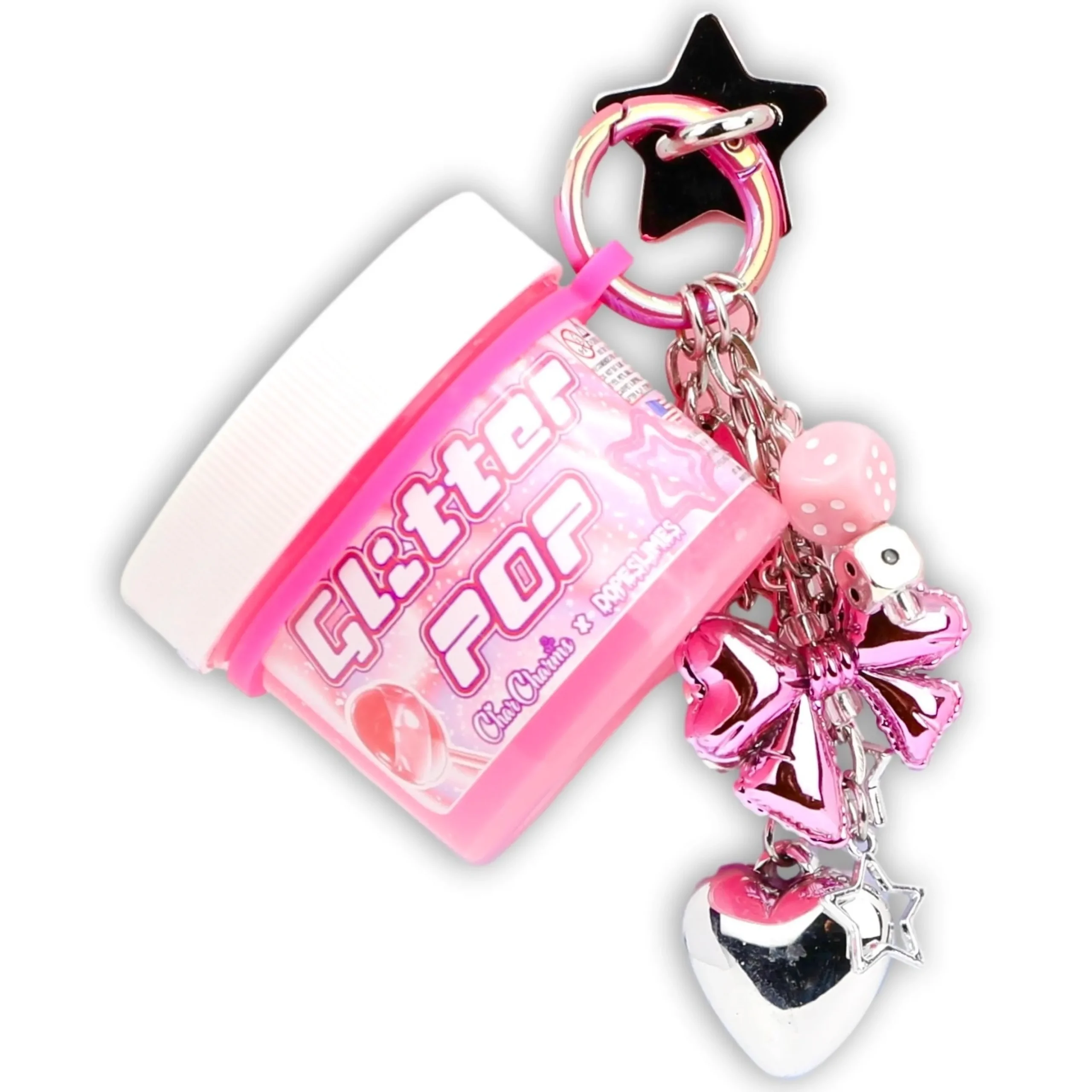 Glitter Pop! Travel Slime Charm Keychain Dope Slimes x CharCharms Collab