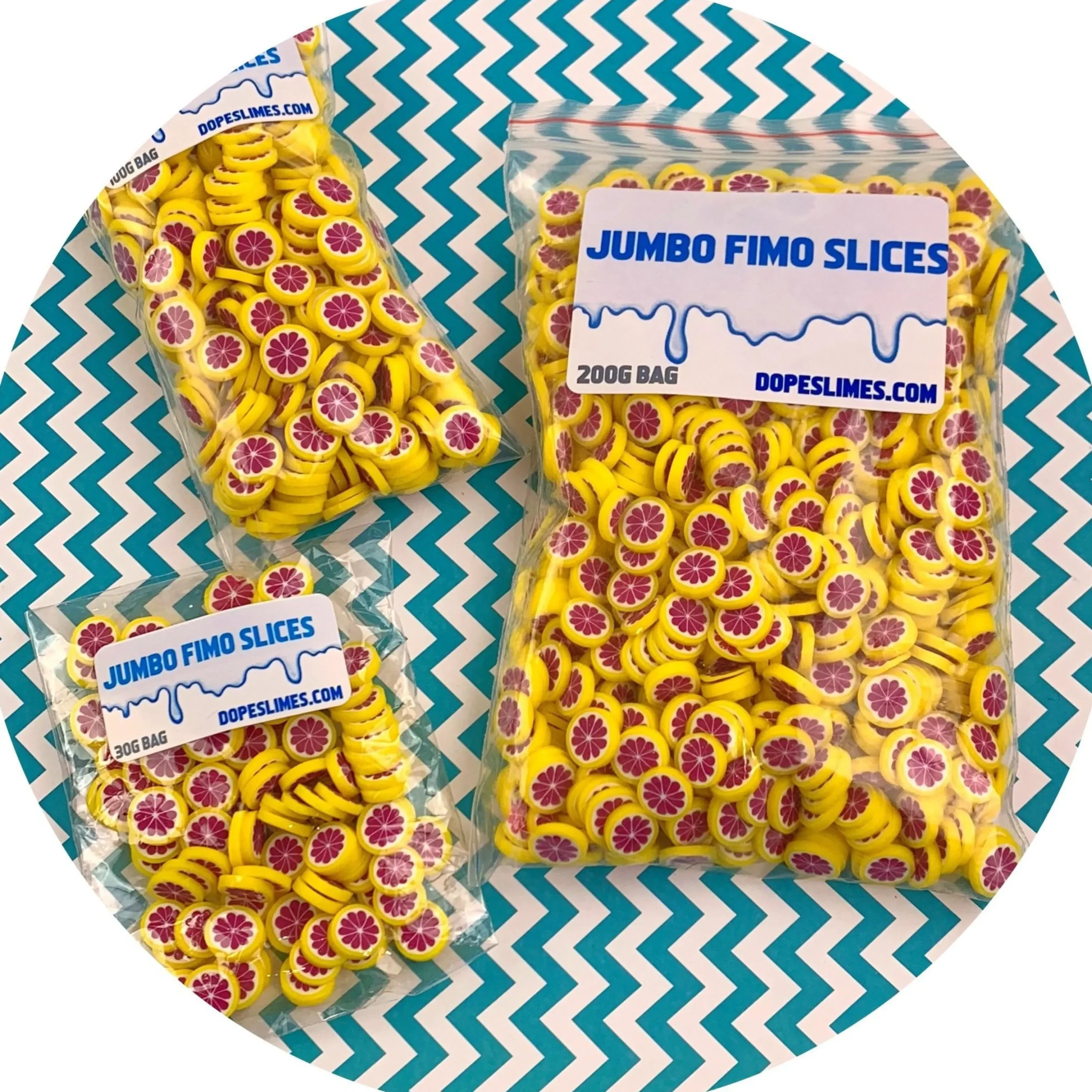 Jumbo Grapefruit Fimo Slices