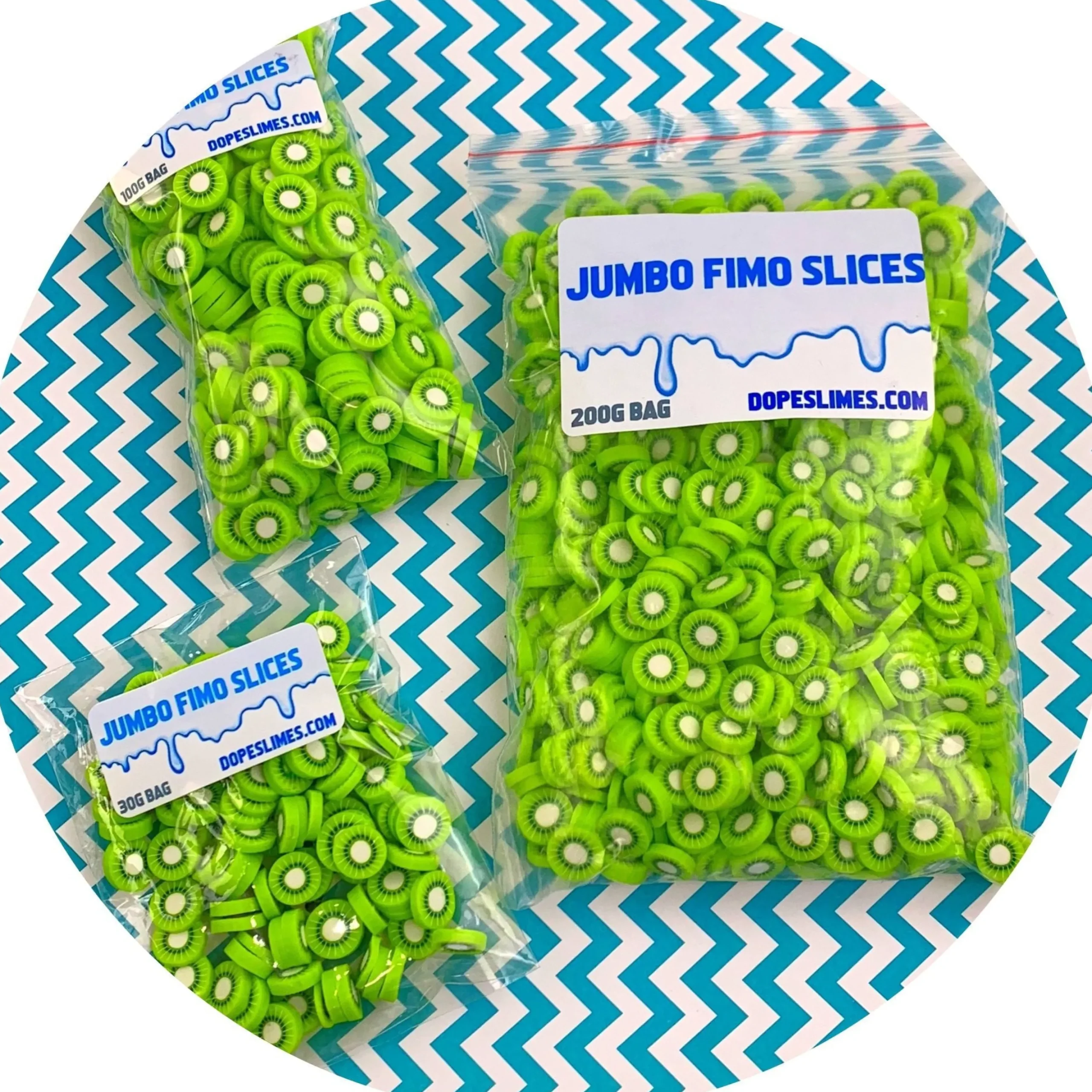Jumbo Kiwi Fimo Slices
