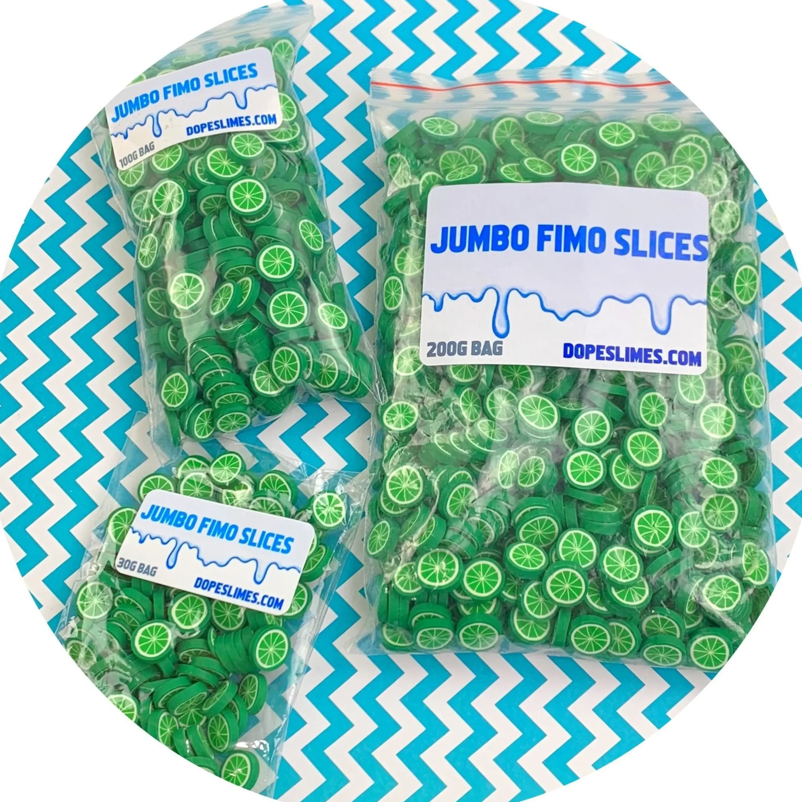Jumbo Lime Fimo Slices